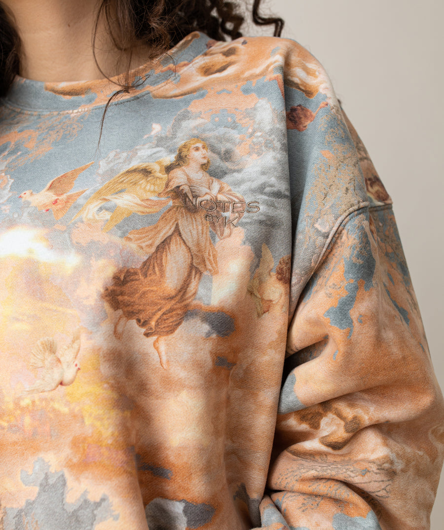 Unisex--Women-Men-Sweatshirt-Angel-Print-Detail-Stitching