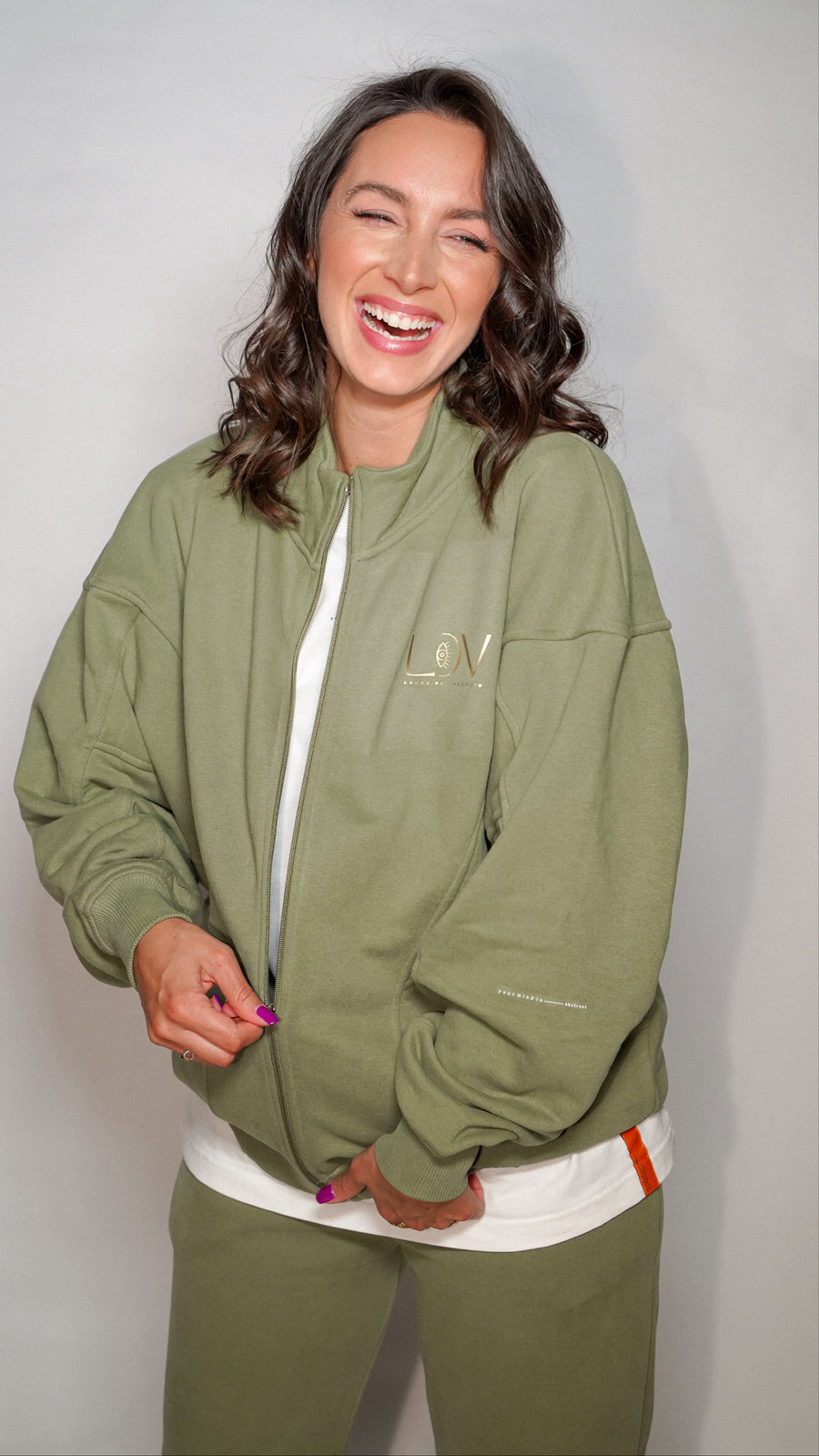 LDV Special Collaboration Oversized Sweatjacket Sage Green Unisex