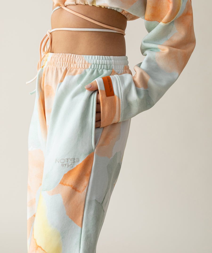 Unisex-Women-Sweatpants-Watercolor-Print-Stitching-Detail